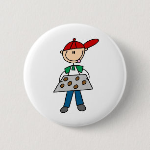 Badge Rond 5 Cm Bouton de garçon cuisinant des biscuits