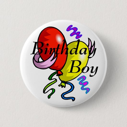 Badge Rond 5 Cm Bouton de garçon d'anniversaire (Devant)