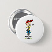 Badge Rond 5 Cm Bouton de garçon de golf (Devant & derrière)