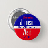 Badge Rond 5 Cm Bouton de Gary JOHNSON 2016 (Devant & derrière)