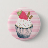 Badge Rond 5 Cm Bouton de gâteau rose mignon pour elle (Devant)