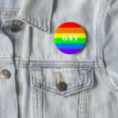 Badge Rond 5 Cm Bouton de gay pride ! (En situation)