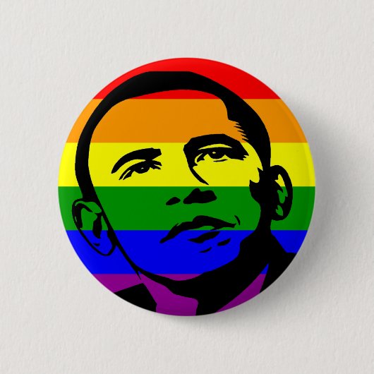 Badge Rond 5 Cm Bouton de gay pride d'Obama (Devant)