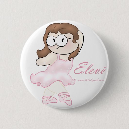 Badge Rond 5 Cm bouton de geek de ballerine (Devant)