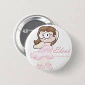 Badge Rond 5 Cm bouton de geek de ballerine (Devant & derrière)