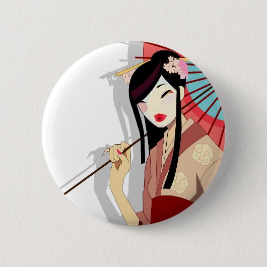 Badge Rond 5 Cm Bouton de geisha de Yume (Devant)