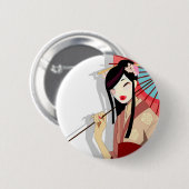 Badge Rond 5 Cm Bouton de geisha de Yume (Devant & derrière)