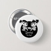 Badge Rond 5 Cm Bouton de Gémeaux (Devant & derrière)