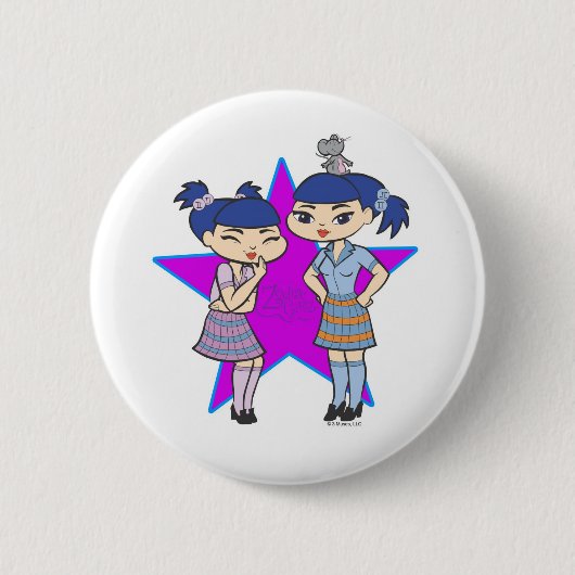 Badge Rond 5 Cm Bouton de Gémeaux (Devant)