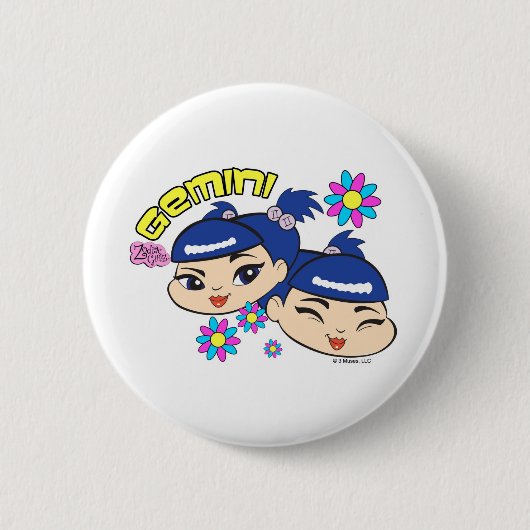 Badge Rond 5 Cm Bouton de Gémeaux (Devant)