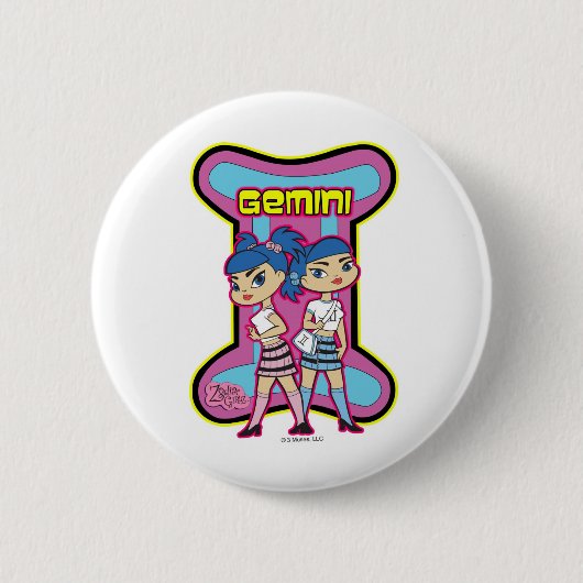 Badge Rond 5 Cm Bouton de Gémeaux (Devant)