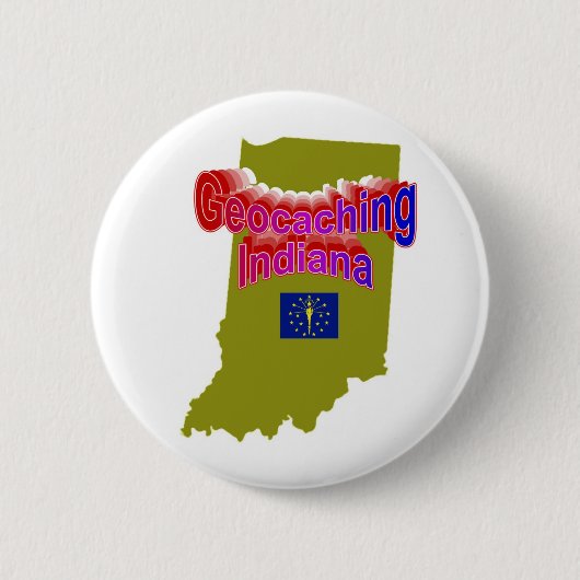 Badge Rond 5 Cm Bouton de Geocaching Indiana (Devant)