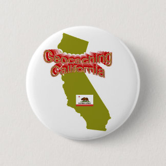 Badge Rond 5 Cm Bouton de Geocaching la Californie