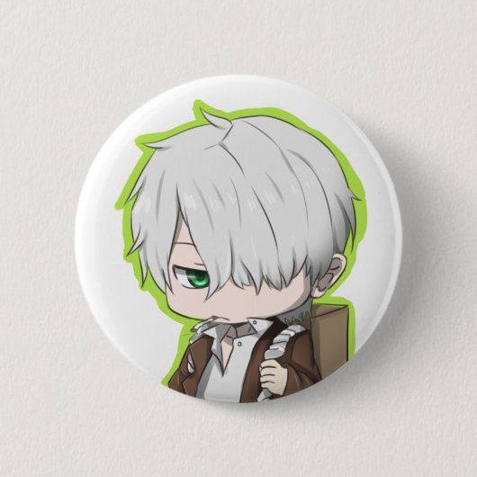 Badge Rond 5 Cm Bouton de Ginko (Devant)