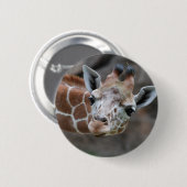 Badge Rond 5 Cm Bouton de girafe (Devant & derrière)