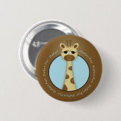 Badge Rond 5 Cm Bouton de girafe de safari (Devant & derrière)