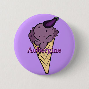 Badge Rond 5 Cm Bouton de glace d'aubergine
