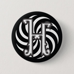 Badge Rond 5 Cm Bouton de Glyph de Hydes H