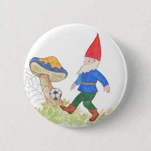 Badge Rond 5 Cm Bouton de gnome du football