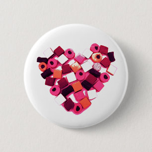 Badge Rond 5 Cm bouton de goupille de coeur de sucrerie
