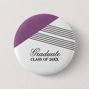 Badge Rond 5 Cm Bouton de graduation en violet de bande géométriqu