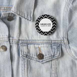 Badge Rond 5 Cm Bouton de graduation Parties scintillant Chevron A