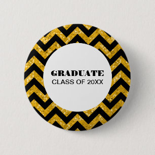 Badge Rond 5 Cm Bouton de graduation Parties scintillant Chevron j