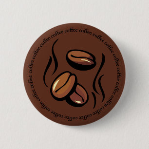 Badge Rond 5 Cm Bouton de grains de café