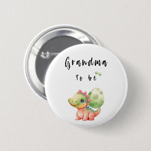 Badge Rond 5 Cm Bouton de grand-mère de bébé Dinosaure Aquarelle m