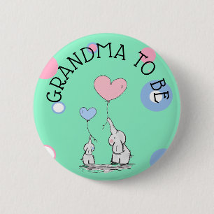 Badge Rond 5 Cm Bouton de grand-mère pour être un éléphant Baby sh