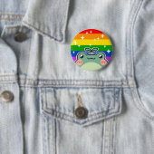 Badge Rond 5 Cm Bouton de grenouille à drapeau LGBT Pride Arc-en-c (En situation)