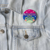 Badge Rond 5 Cm Bouton de grenouille à drapeau LGBT Pride Bisexual (En situation)