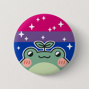 Badge Rond 5 Cm Bouton de grenouille à drapeau LGBT Pride Bisexual