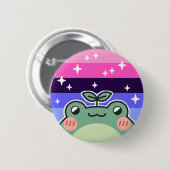 Badge Rond 5 Cm Bouton de grenouille à drapeau LGBT Pride Omnisexu (Devant & derrière)