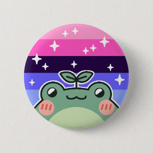 Badge Rond 5 Cm Bouton de grenouille à drapeau LGBT Pride Omnisexu