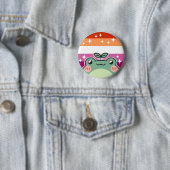 Badge Rond 5 Cm Bouton de grenouille du drapeau LGBT Pride lesbien (En situation)