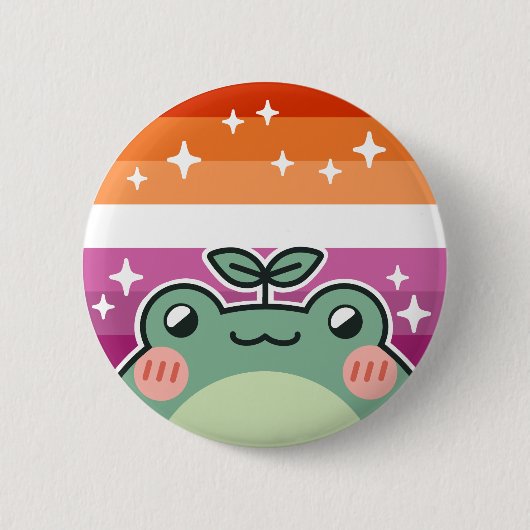 Badge Rond 5 Cm Bouton de grenouille du drapeau LGBT Pride lesbien (Devant)