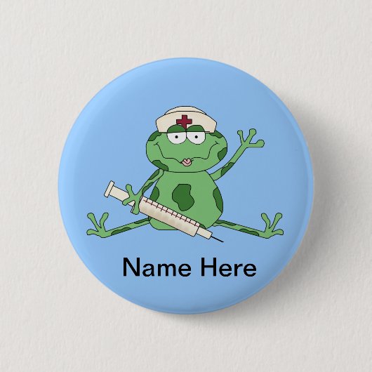 Badge Rond 5 Cm Bouton de grenouille infirmière (Devant)