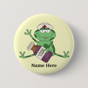 Badge Rond 5 Cm Bouton de grenouille infirmière