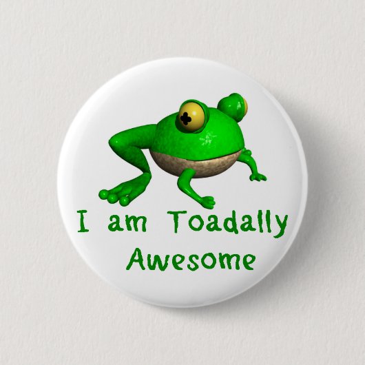 Badge Rond 5 Cm Bouton de grenouille.  Je suis Toadally (Devant)