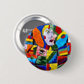 Badge Rond 5 Cm Bouton de griffonnages (Devant & derrière)