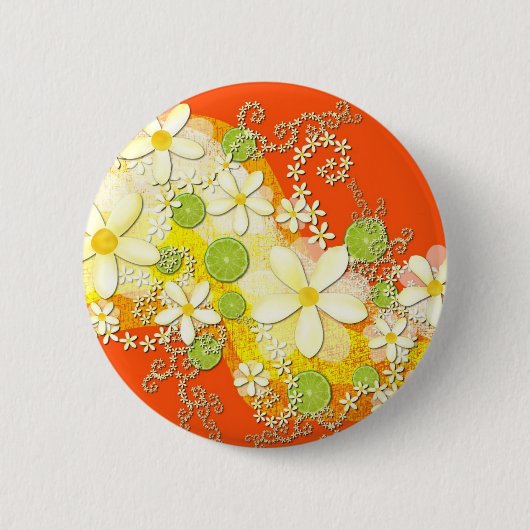 Badge Rond 5 Cm Bouton de guirlande de chaux principale (Devant)