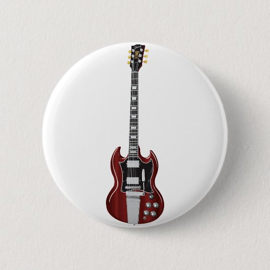 Badge Rond 5 Cm Bouton de guitare (Devant)