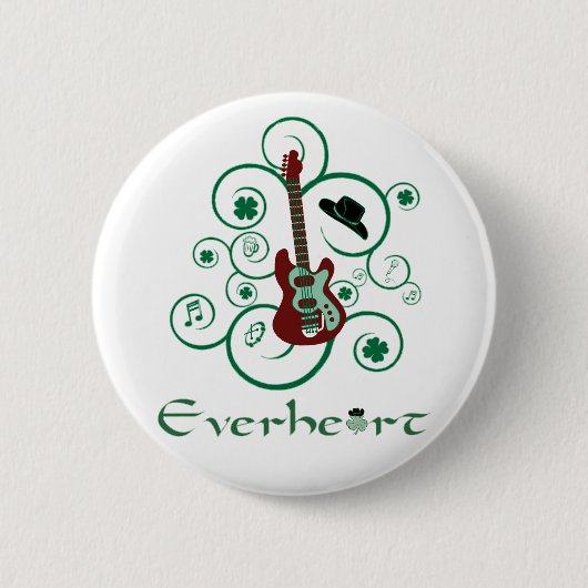 Badge Rond 5 Cm Bouton de guitare d'Everheart (Devant)