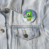 Badge Rond 5 Cm Bouton de Gummibär sur le bleu (En situation)