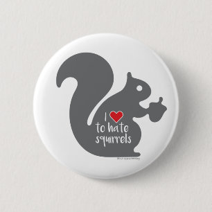 Badge Rond 5 Cm Bouton de haineux d'écureuil