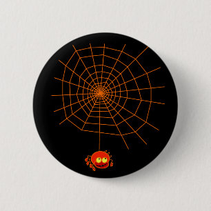 Badge Rond 5 Cm Bouton de Halloween de toile d'araignée