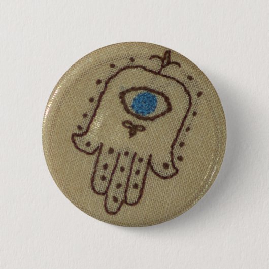 Badge Rond 5 Cm Bouton de Hamsa (Devant)
