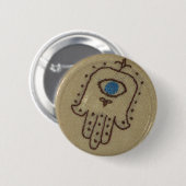 Badge Rond 5 Cm Bouton de Hamsa (Devant & derrière)