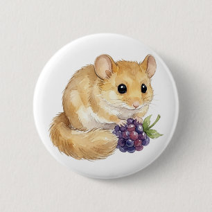 Badge Rond 5 Cm Bouton de hamster à l'aquarelle mignon